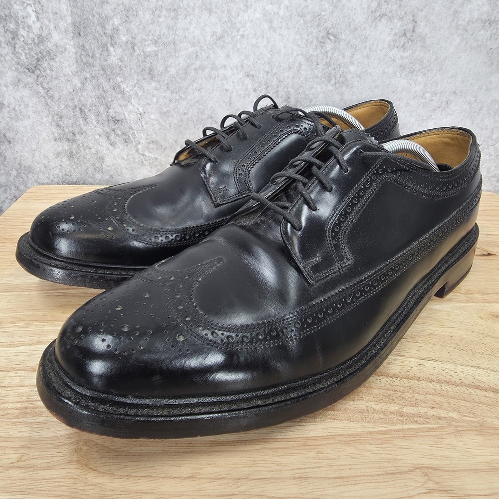 Florsheim Imperial Oxford Shoes Mens 12‎ D Kenmoor Black Leather Longwing Brogue - Picture 5 of 12